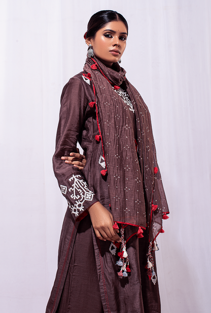 Mast Qalandar Deep Taupe Straight Kurta Set