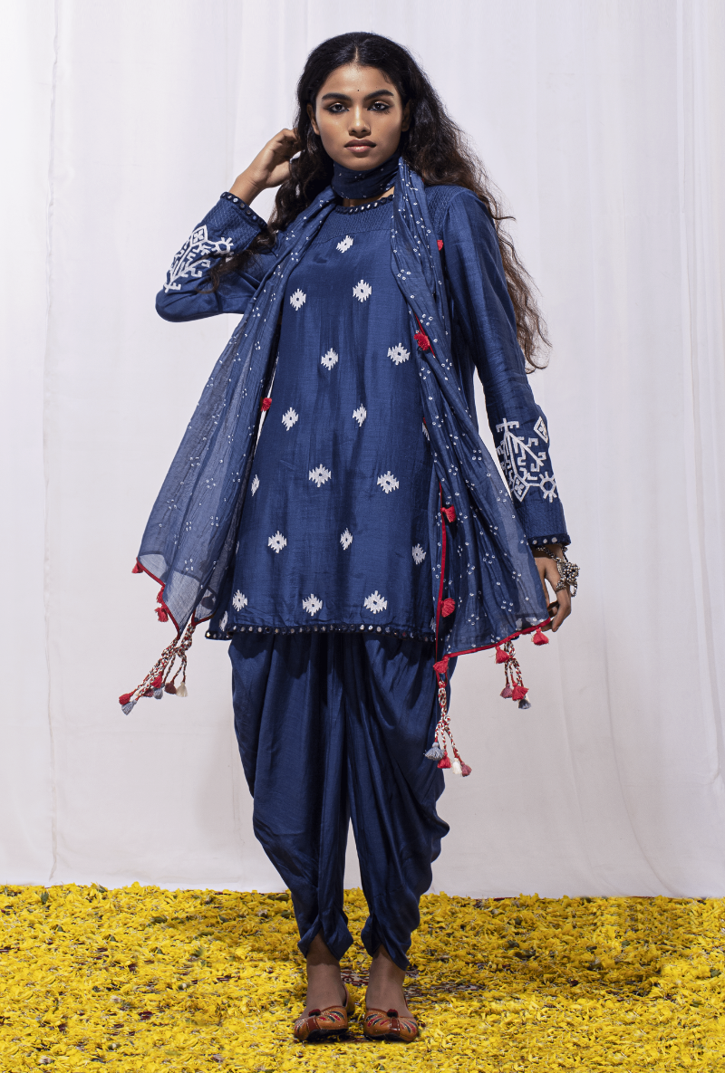 Mast Qalandar Ink Blue Dhoti Set
