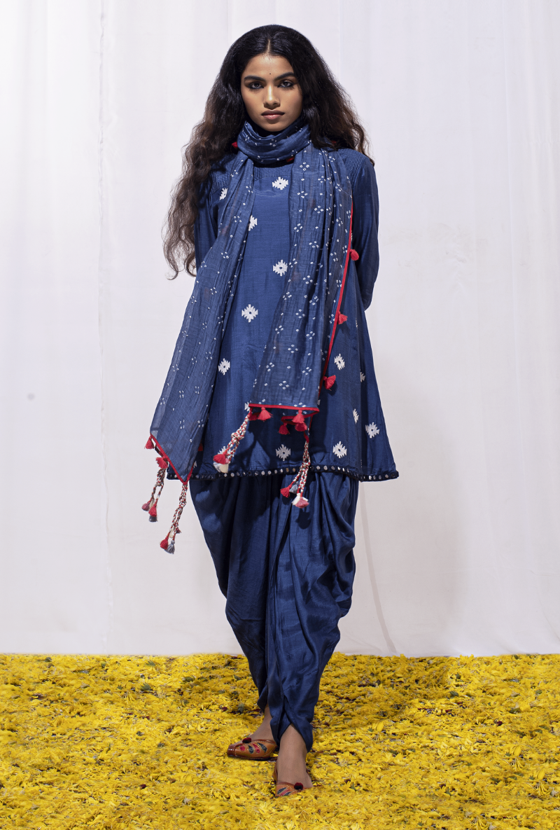 Mast Qalandar Ink Blue Dhoti Set