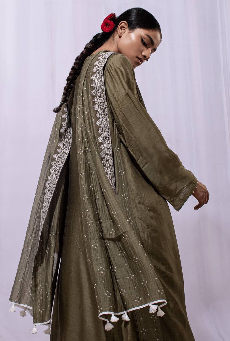 Mast Qalandar Powder Green Full Pintuck Set