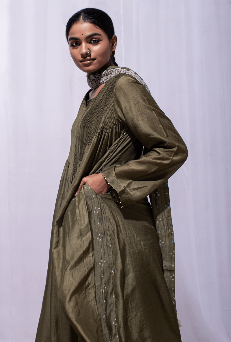 Mast Qalandar Powder Green Full Pintuck Set