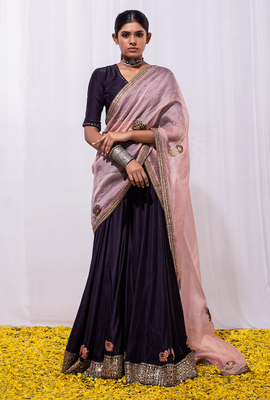 Mast Qalandar Purple & Pink Lehenga Set