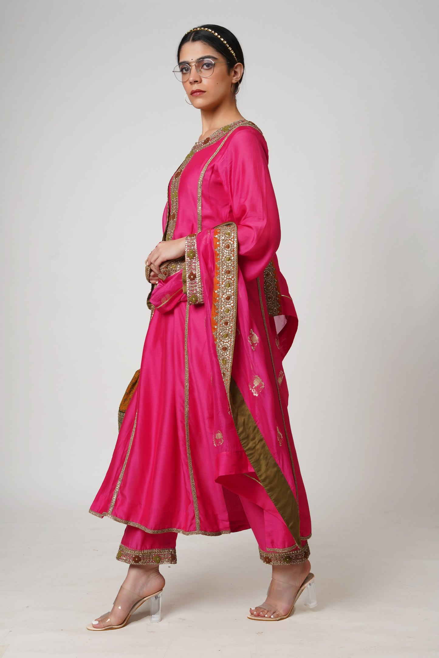 Hawayein Raspberry Straight Kurta Set