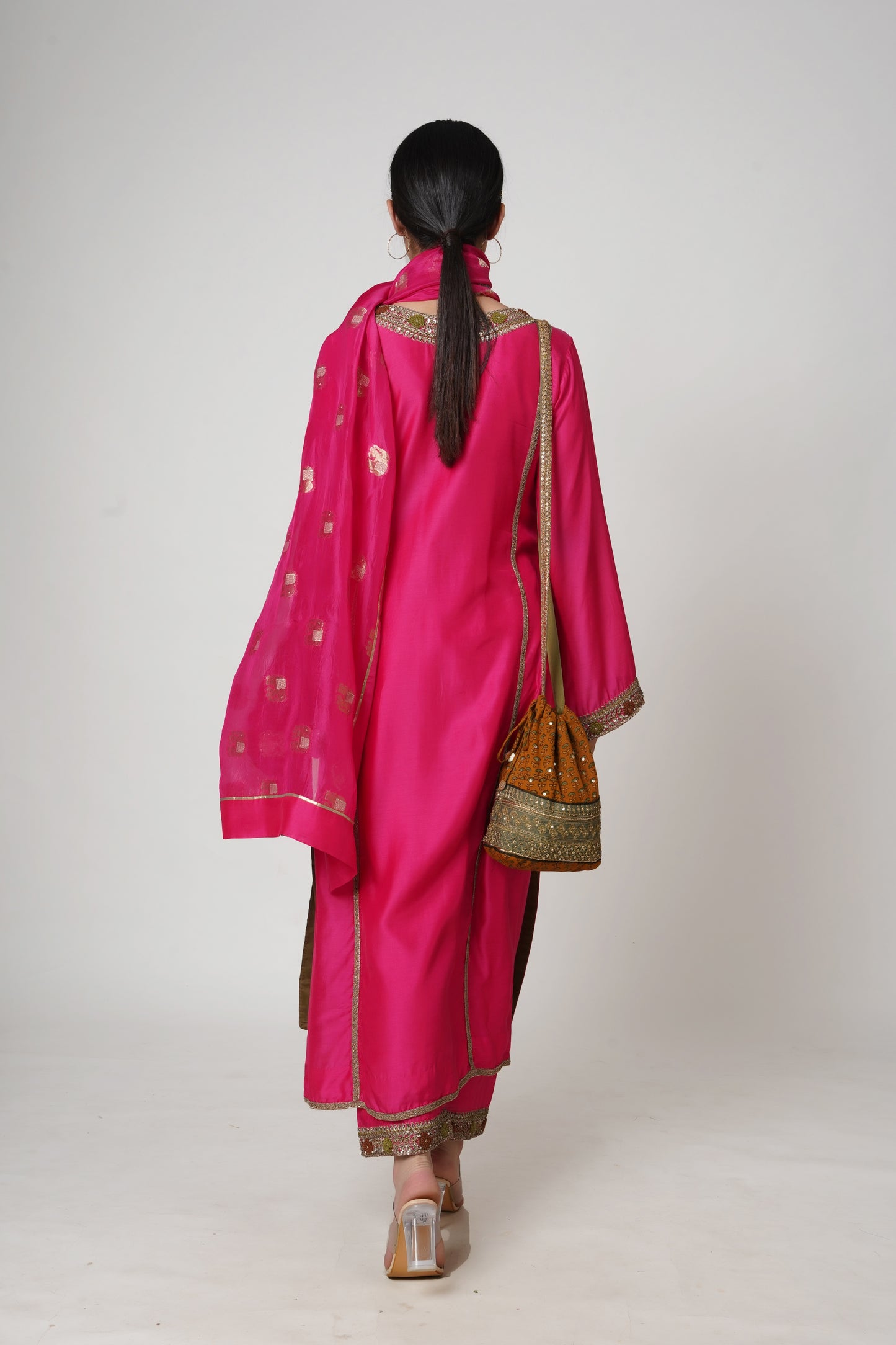 Hawayein Raspberry Straight Kurta Set