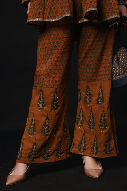 Hawayein Mustard Ajrakh Pant Kurta Set