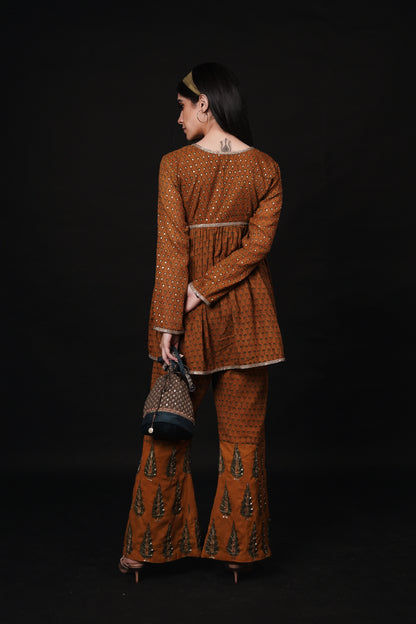 Hawayein Mustard Ajrakh Pant Kurta Set