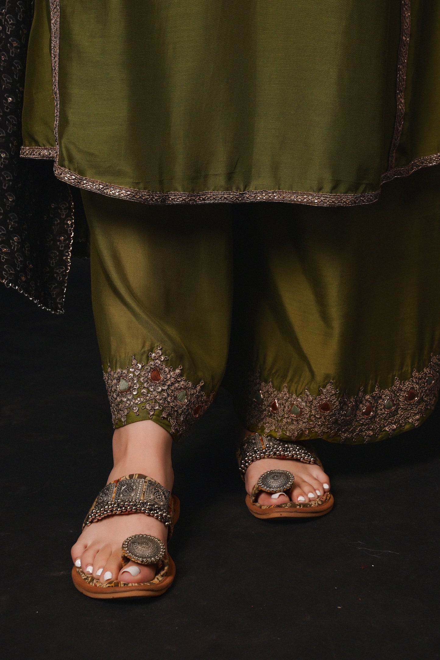 Hawayein Pine Side Gather A-Line Kurta Set